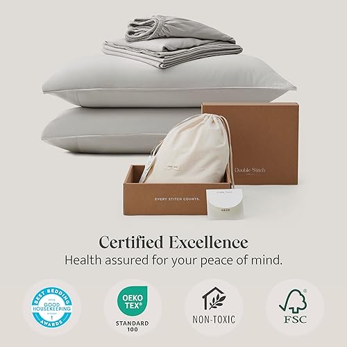 Miniatura 6 de Juego de sábanas de algodón Tencel  Ganador del premio Good Housekeeping Award, juego de sábanas tamaño Queen refrescante, juego de ropa de cama de