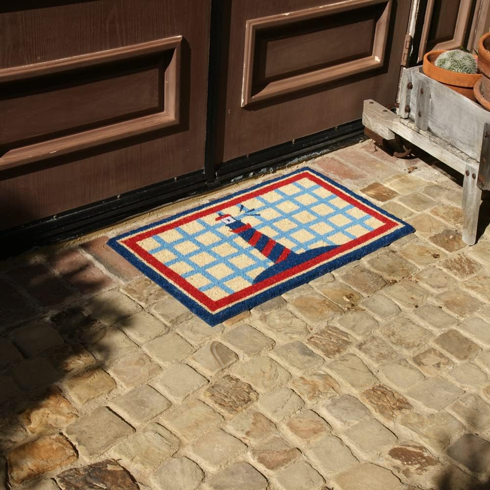 Rubber-Cal 10-106-048 Lighthouse on Cape Cod Doormat, 18 by 30-Inch, Tan