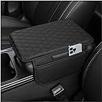 Upgraded Car Center Console Cover,Microfiber Leather Car Armrest Cover Cushion with 2 Storage Bags,Universal Car Armrest Storage Box Car Interior Accessories for Most Vehicles (Black)