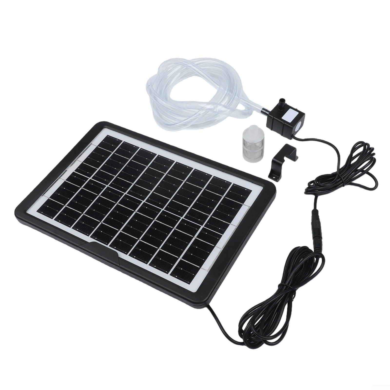 Sandyseptember 6W 9V Solar Water Fountain with Adjustable Panel and Bracket, Solar Pond Pump, 240L/H Submersible Fountain Pump for Fish Tank, Pond, Rockery