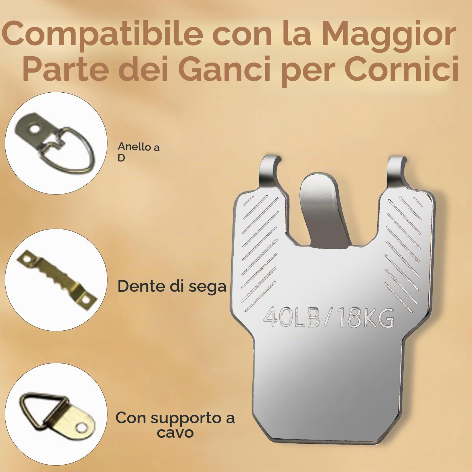 Gancio per Quadri ad Artiglio per Cartongesso 10 Pezzi Ganci da Parete per Appendere Specchi Foto Poster