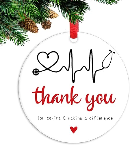 Adornos de Navidad de ambulancia, regalos de agradecimiento para médico, adorno de Navidad, recuerdo de Navidad 2023 para médico enfermera