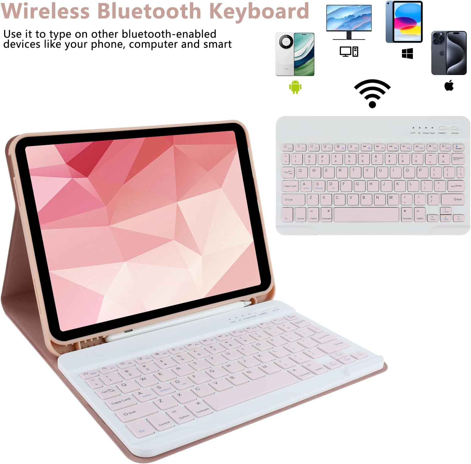 COO Keyboard Case for iPad Air 5th Generation (2022)/ iPad Air 4th Generation (2020)/ iPad Pro 11 (2018), Detachable Wireless Keyboard, Built-in Pencil Holder
