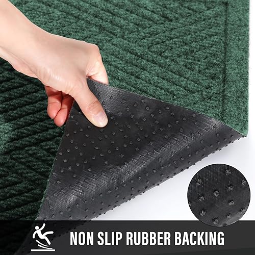 Miniatura 4 de HIYARD Tapete duradero para puerta delantera, absorbente, resistente a la suciedad y a la suciedad, para interiores y exteriores, resistente a las