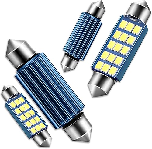 Pack-4 578 Bombillas LED extremadamente brillantes, 1.59" 6500K 2835 Chipsets 400LM Bombillas para LED Interior Domo Mapa Luces de Puerta 211-2