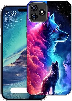 Case Compatible with Blackview OSCAL C20/C20 PRO,Transparent Soft Bumper Phone Cover Clear Cases Shockproof TPU Silicone Bumpers Anti-Scratch Pattern-wolf