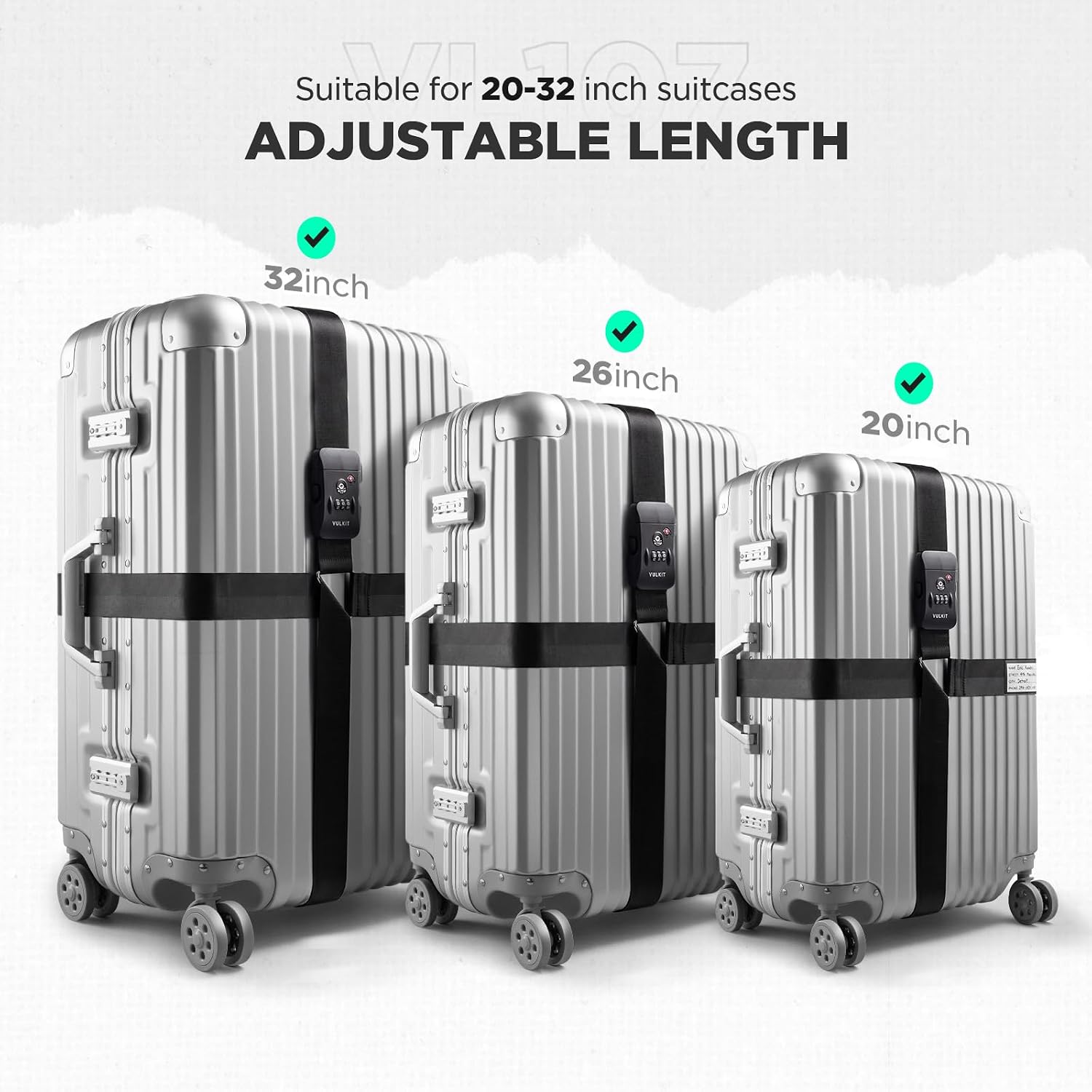 Luggage Straps TSA Approved with Cross Design, Adjustable Heavy Duty Anti-Burst Travel Belt, Reinforced Buckle, Fits 20-32 Inch Suitcases for Business Trips, Corporate Travel, Frequent Flyers