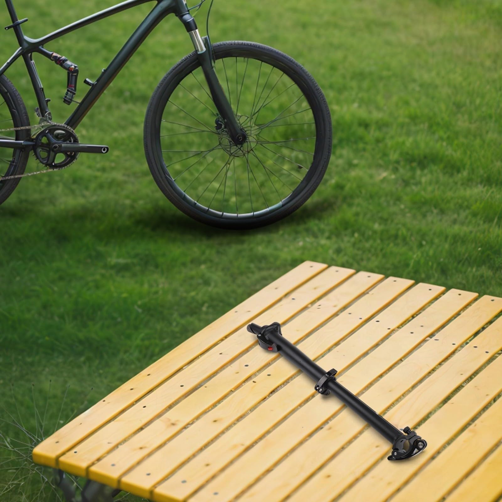 Attacco manubrio pieghevole in lega di alluminio, manubrio regolabile a sgancio rapido per manubrio anteriore per bici elettrica scooter (nero A)