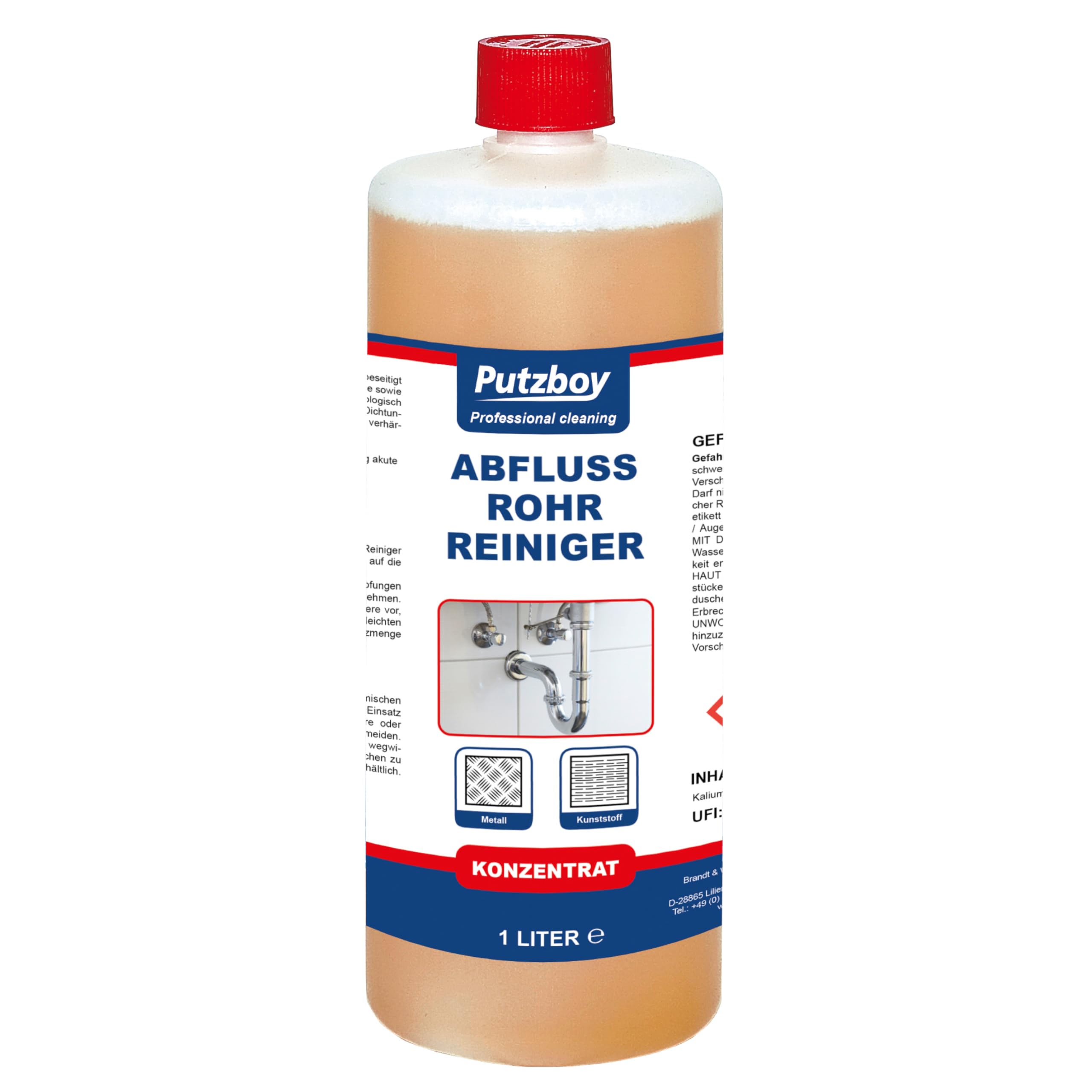 Abflussrohr Reiniger - Konzentrat - rohrfrei Abflussreiniger für Sanitär und Küche - 1 Liter - Made in Germany