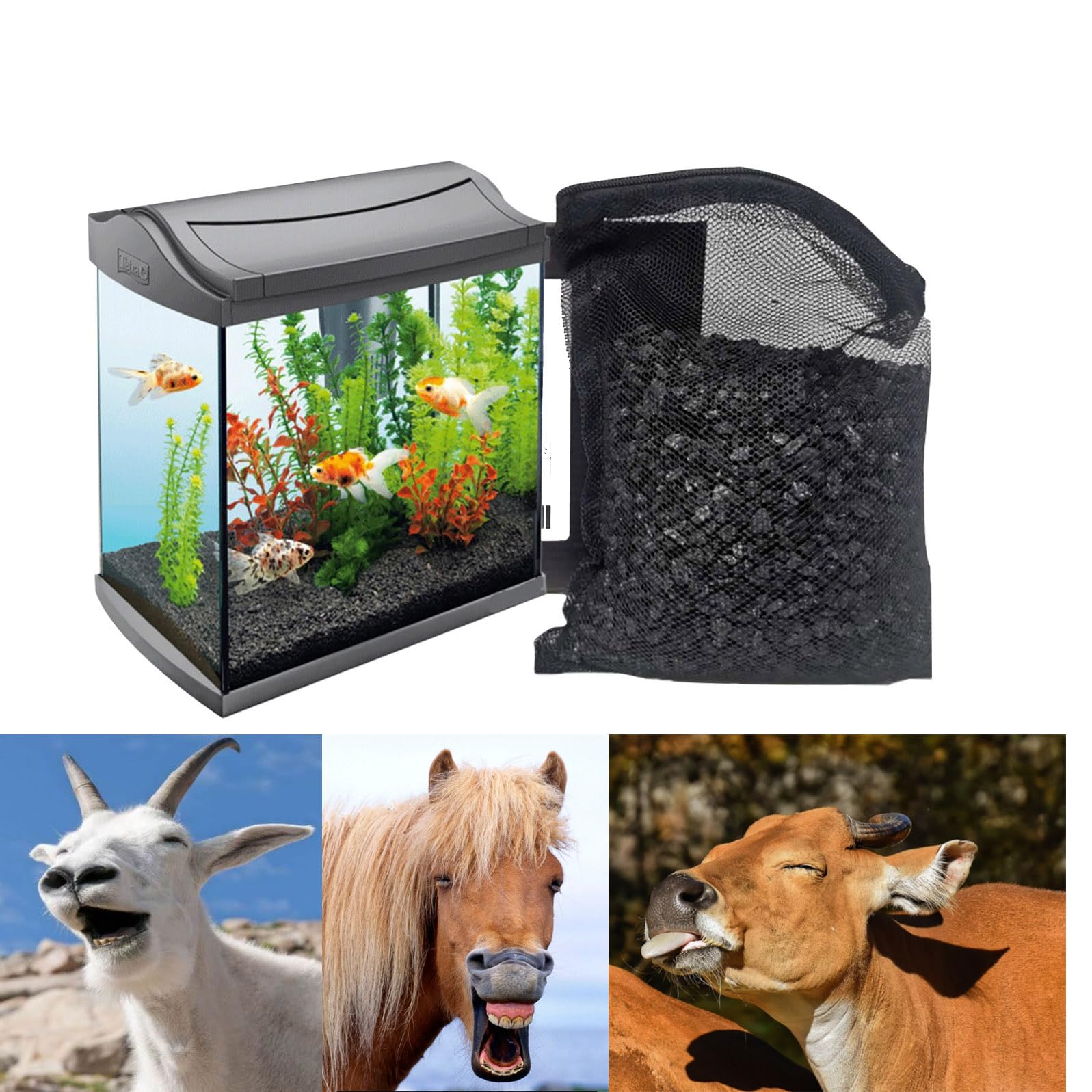 Aquarium Filter, Activated Carbon Aquarium ​for Ponds,Fish Tank,Stock Tank for Horses,0.7 lbs/0.32KG，eco Aquarium Water Purifier Cube.4x8 Mesh Coconut Shell Granular Activated Charcoal