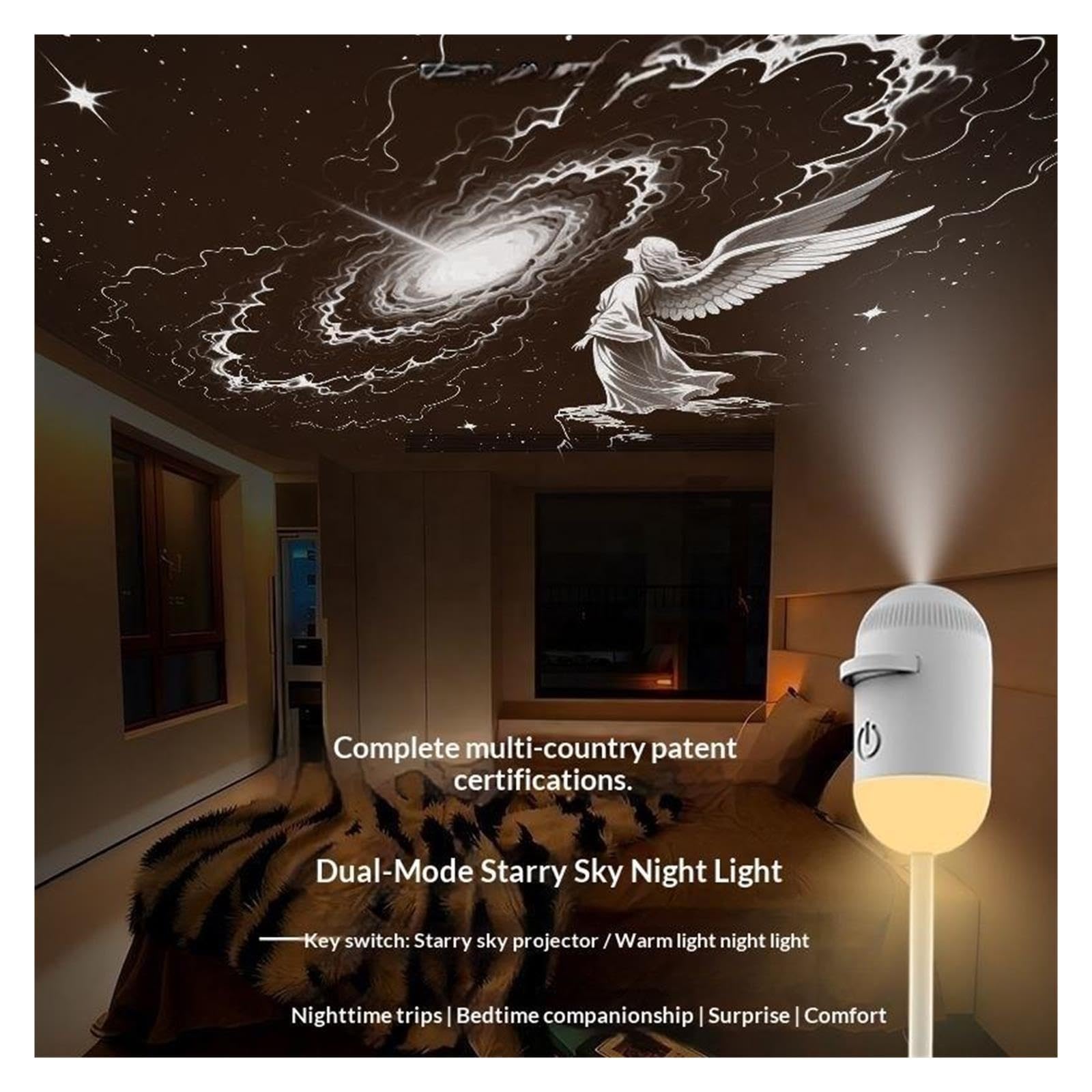 Luz Nocturna Con Proyector Bullet Galaxy Star 24 En 1