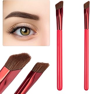 2 PCS Eyebrow Brush,Multi-Function Eyebrow Brush,Angled Eyebrow Brush Square,Realistic Hair Stroke Eyebrow Brush,Eye Brow Concealer Contour Brush,Brow Makeup Tool for Women Girls