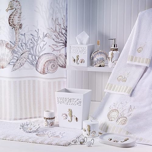 Miniatura 3 de Avanti Linens - Cortina de ducha de tela, decoración de baño inspirada en Sealife (colección Destin, 72 pulgadas)