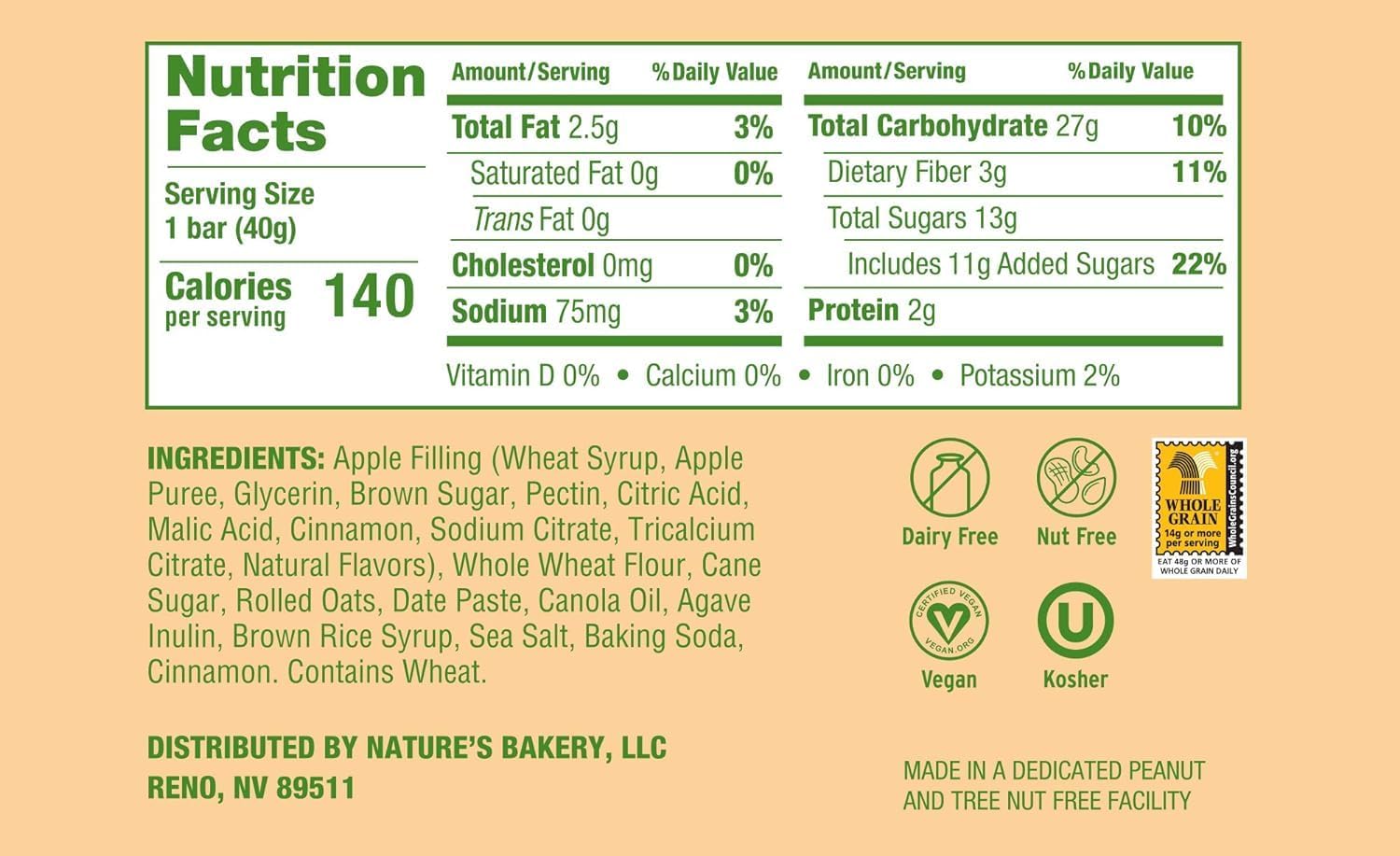 's Bakery ’s Bakery Oatmeal Crumble Bars, , Real Fruit,