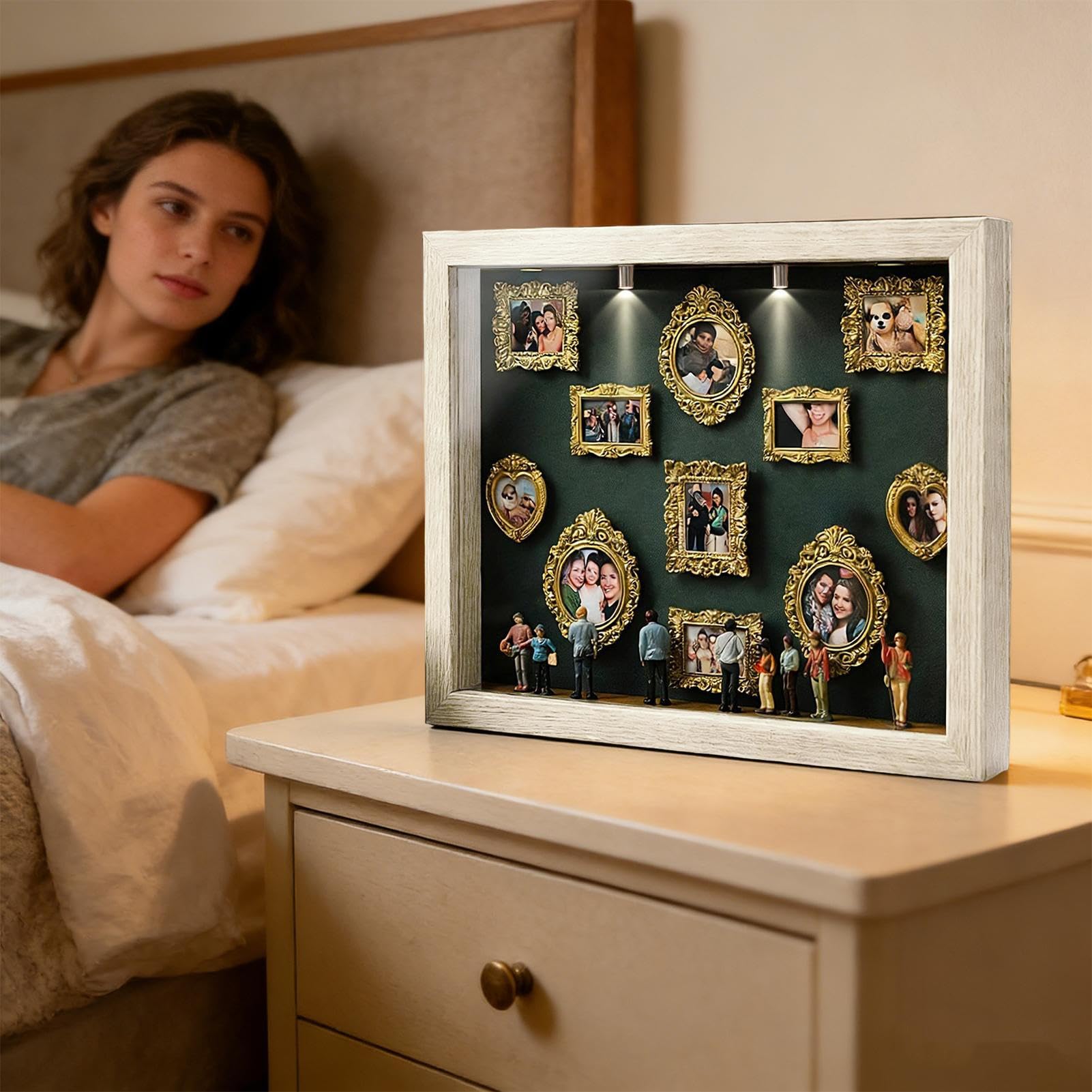 Museum Of Us Cornice Regalo Personalizzata Per Coppie, 22,7*31,4*3,7cm, Mini Museum Silhouette Box, Celebrate Your Memories In Stile, Perfetta Per Matrimoni, Anniversari