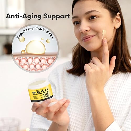 Miniatura 3 de Bálsamo de sebo de ternera (2 onzas), mezcla de sarga natural y miel, hidratante nutritivo facial y corporal para piel seca y sensible, bálsamo