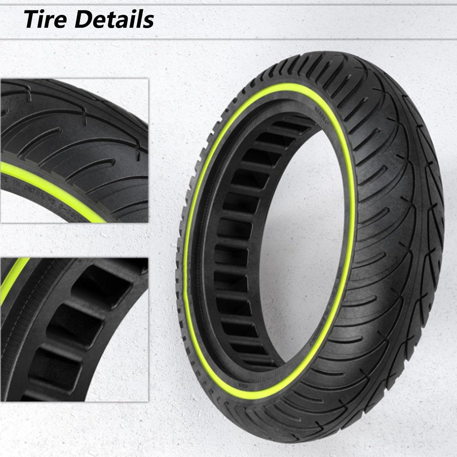 81/2 * 2 Neumático Sólido Scooter Neumático Goma 8,5 Pulgadas Ruedas Delanteras y Traseras Antiexplosión Reemplazo Neumático Goma Sólido No Neumático Scooter Eléctrico,1pcs