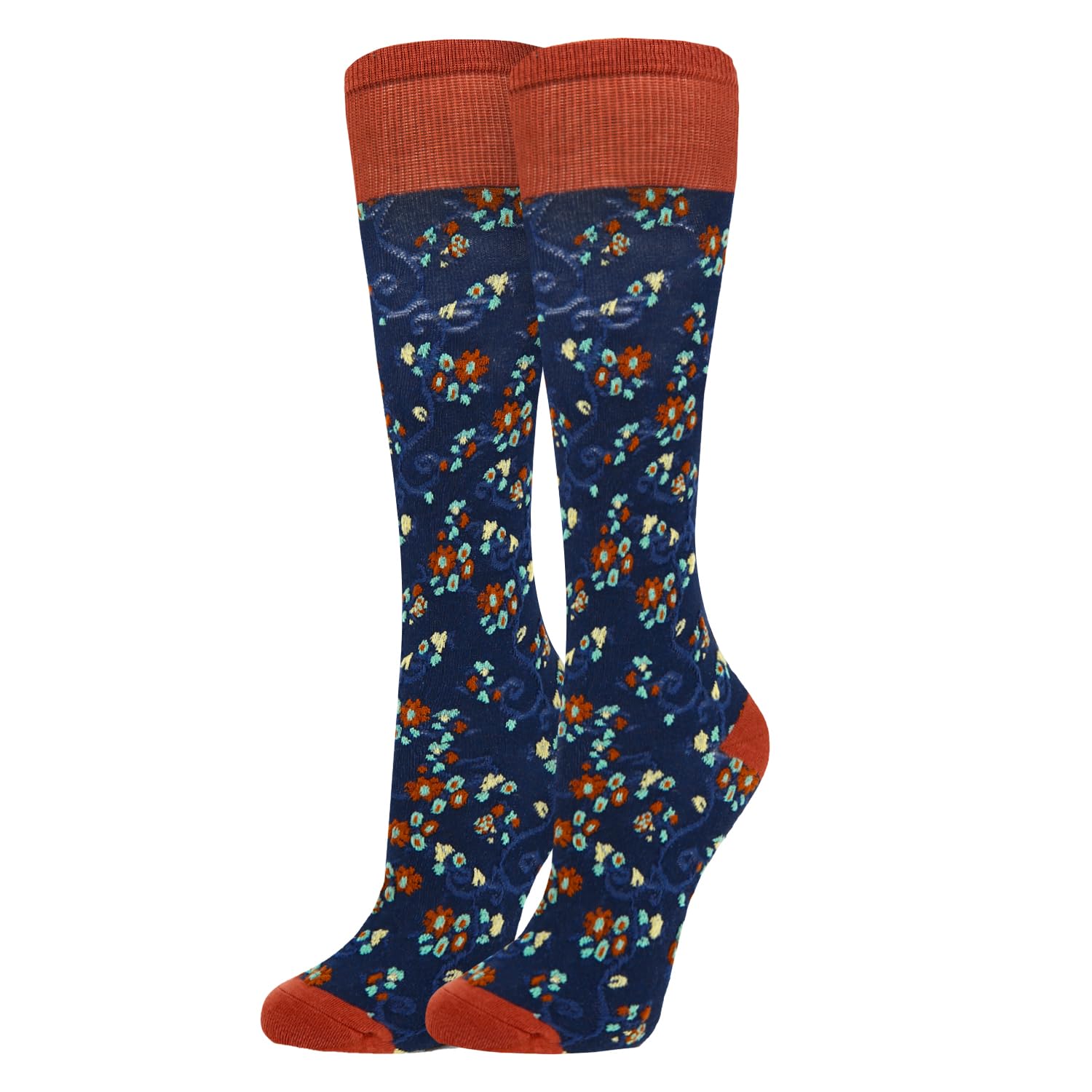 Benefeet Sox Calcetines hasta la rodilla para niñas, bonitos calcetines florales hasta la rodilla, coloridos y coloridos con estampado de flores kawaii, calcetines de algodón para regalo