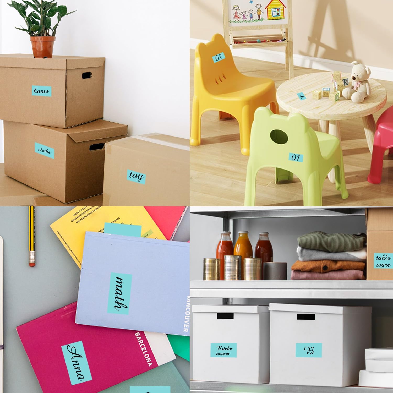 STARLIBOO Colored Labels Stickers 3 x 2 Inch, Removable Rectangle Moving Labels Stickers, 250Pcs Garage Sale Price Stickers, Adhesive Moving Labels for Boxes(Lake Blue) - Image 5