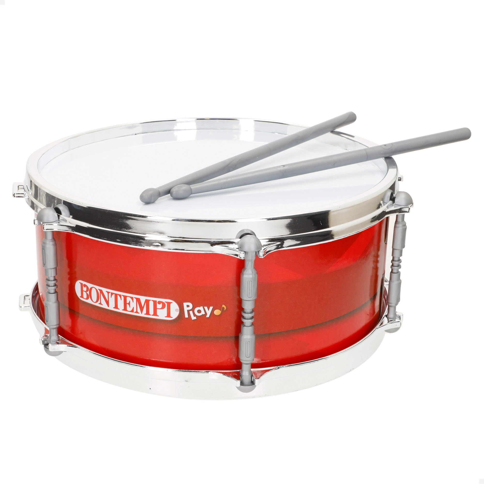 ColorBaby Bontempi Children's Drum 31 cm with Drumsticks and Shoulder Strap, Double Membrane for Realistic Sound, Sturdy and Lightweight Design, to Develop Rhythm and Coordination From 3 Years (39215)