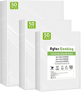 Vacuum Sealer Bags for Food Storage,Anti-Puncture 150Pack Gallon 11"x 16",8"x 12" & 6"x 10" Precut Food Vacuum Seal Saver Bags for Sous Vide,Meal Prep,Microwave,Commercial Heavy Duty Embossed,BPA-Free