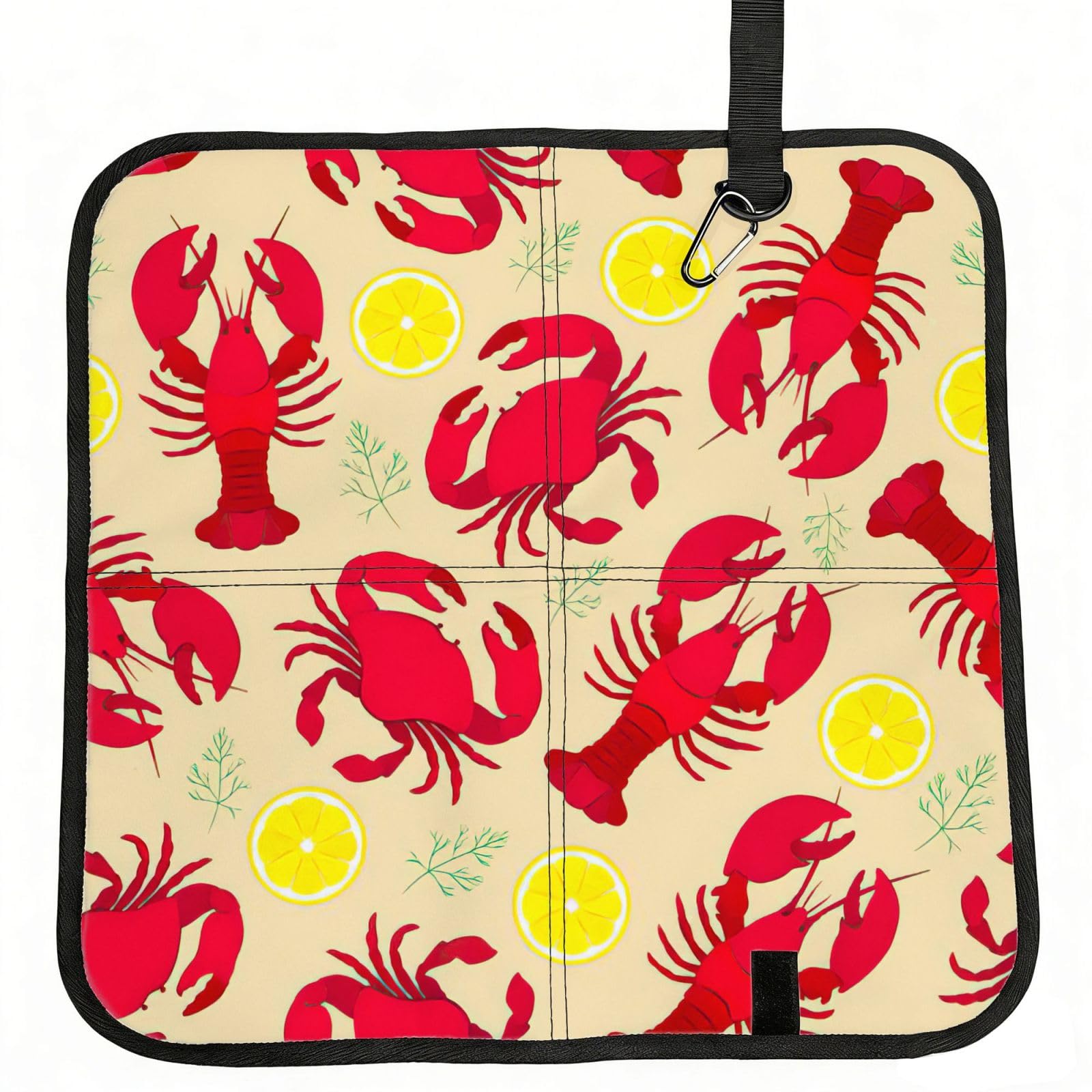 NImongt Lobster And Crab Print Portable Chair Pad Foldable Seat Cushion Outdoor Seating Office Picnic Camping