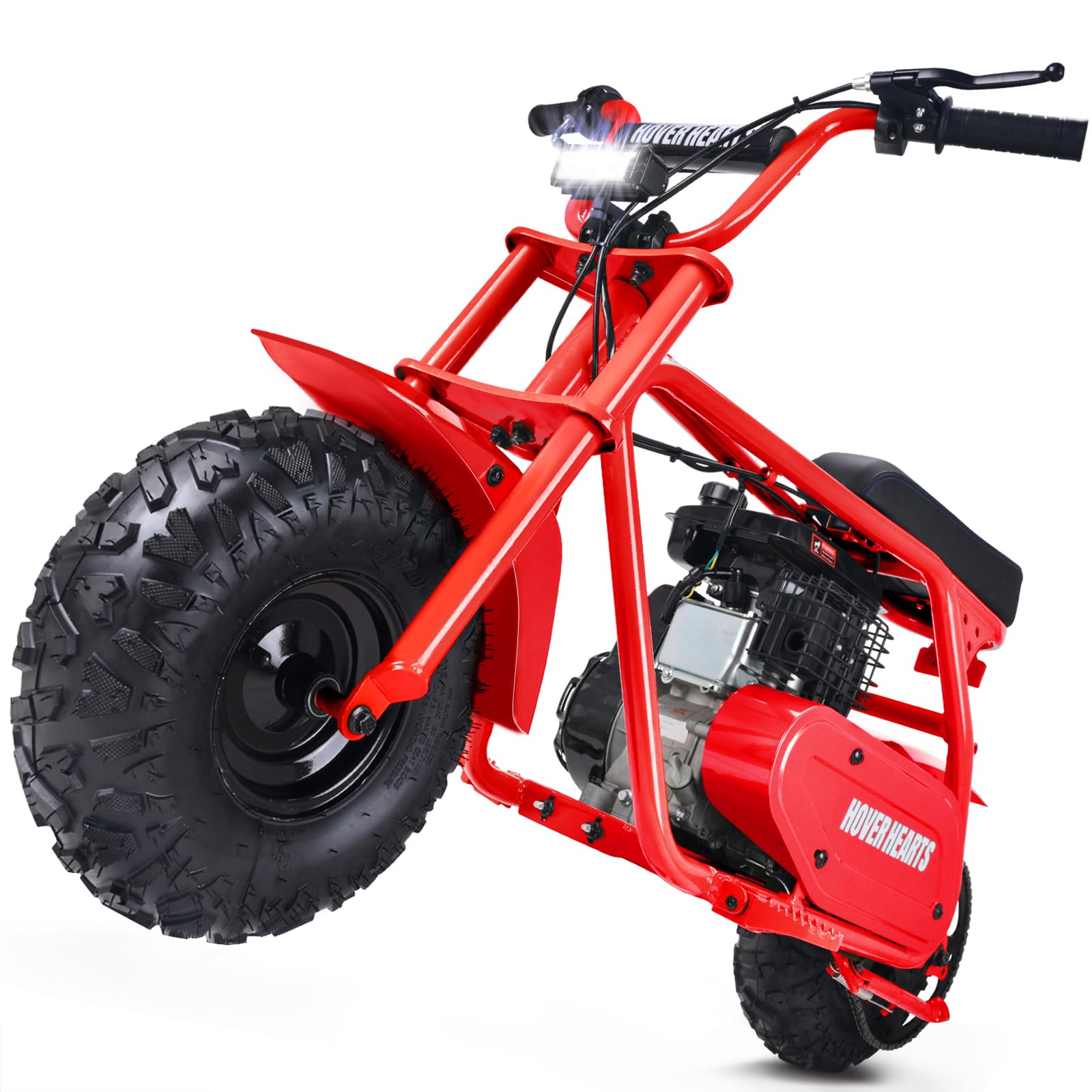 Mini Bike, Gas Dirt Bike, Minibike, Gas Powered Mini Bikes for Adults, 99cc-4 Stroke Pit Bike with Led Light, Min Dirtbike, Motorcycle Max Load 200 Lbs, Max Speed 28 Mph, Age13+ Hoverheart