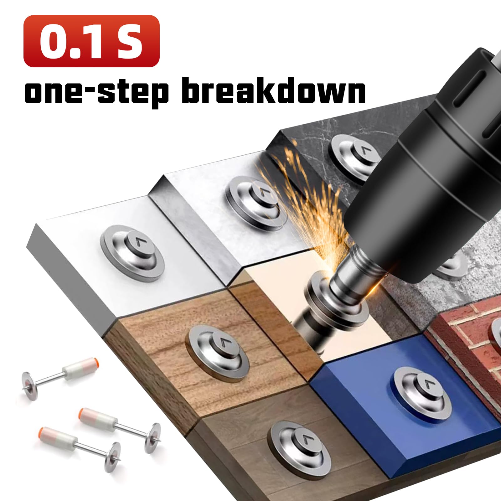 Sparachiodi Pistola Sparachiodi con 100 Chiodi Tondi, Mini Sparachiodi Manuale per Cemento e Ferro Attrezzo per Rivettare le Pareti, Portatile Nail Gun con Occhiali di Protezione, per Fissare Chiodi