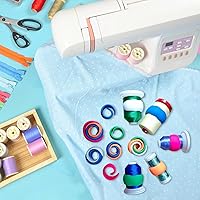 Vista 3 de Simthread 100 piezas Soportes de Hilo Mejorados/Abrazaderas de Carrete Compatibles con carretes más grandes - Mantiene el Carrete de Hilo Limpio