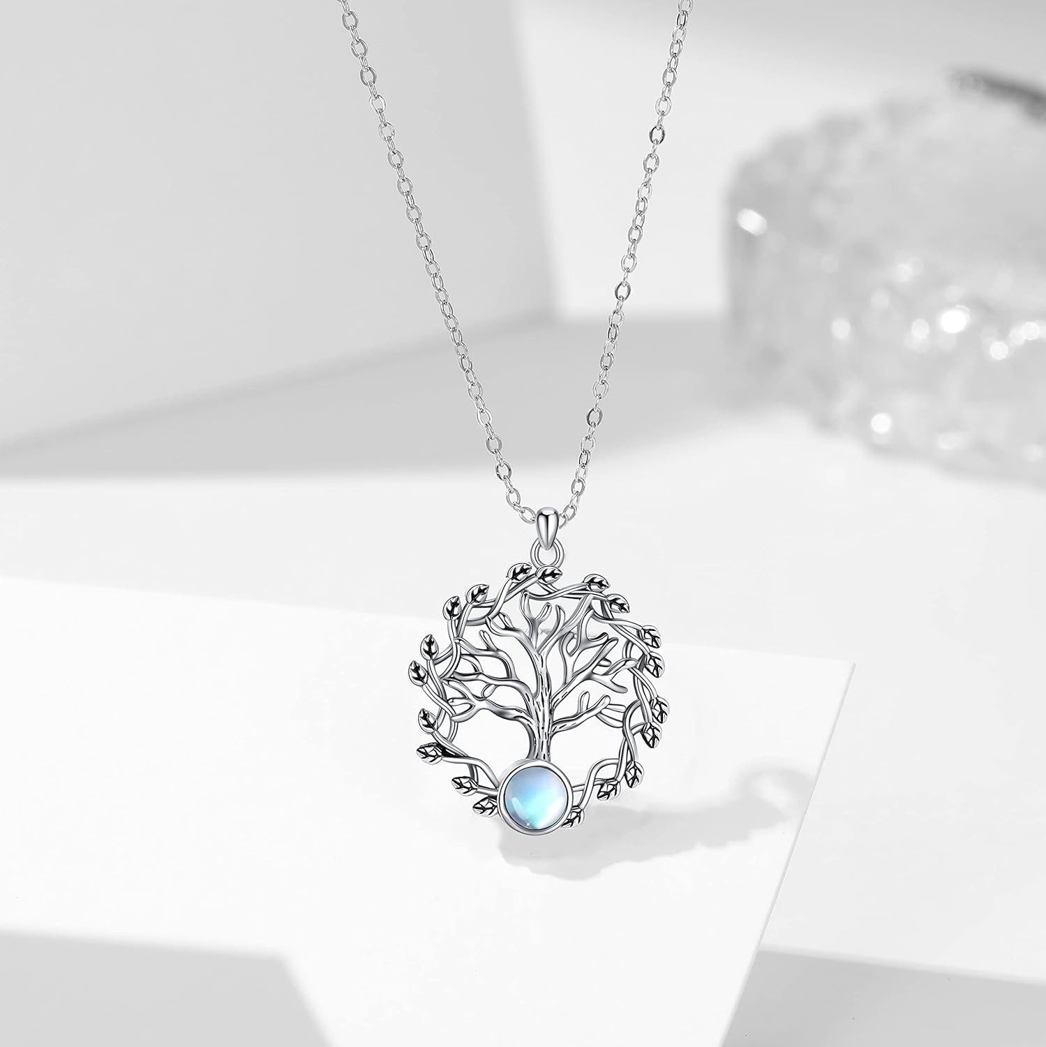 Tree of Life Thor Hammer Pendant Necklace for Women Sterling Silver S925 Jewelry for Women US1 - Image 3