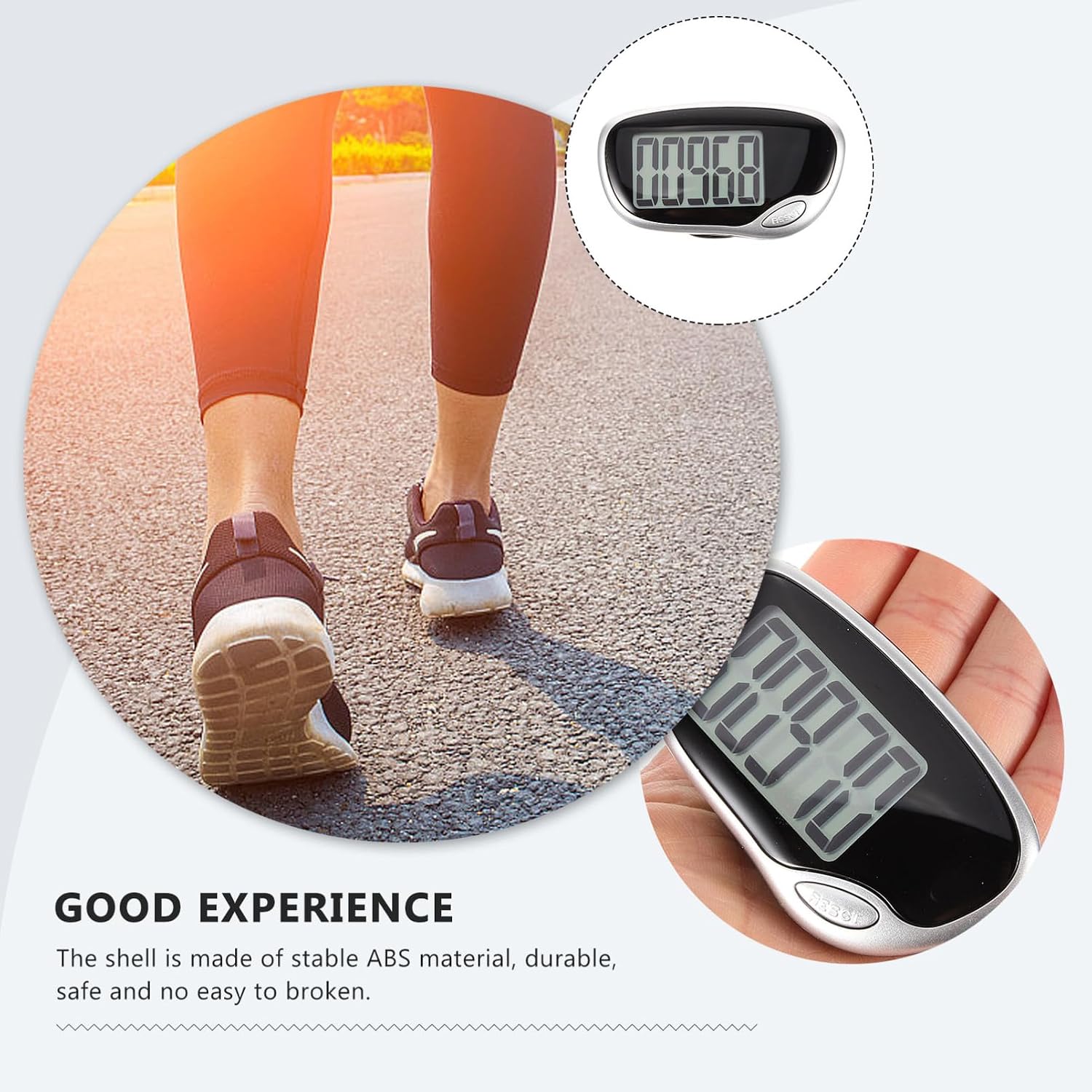 Abaodam Convenient Screen Pedometer Multifunctional Step Counter for Walking and Running Easy to Read Display No Required for Seniors and Active Lifestyles