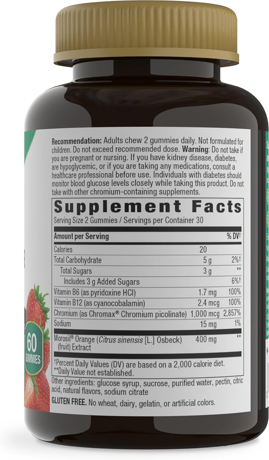 Nature's Way Weight Manager Gummy, Helps Manage Cravings & Promotes Abdominal Fat Loss*(1), with Clinically Studied Ingredients, Vitamins B6 & B12, Strawberry Flavored, 60 Gummies