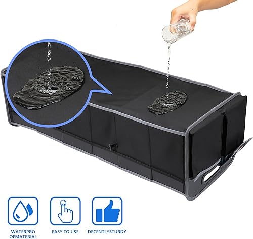 Miniatura 6 de M KARMATER Organizador de maletero de automóvil, lavable a máquina, materiales de polipropileno con 3 compartimentos, almacenamiento de automóvil,