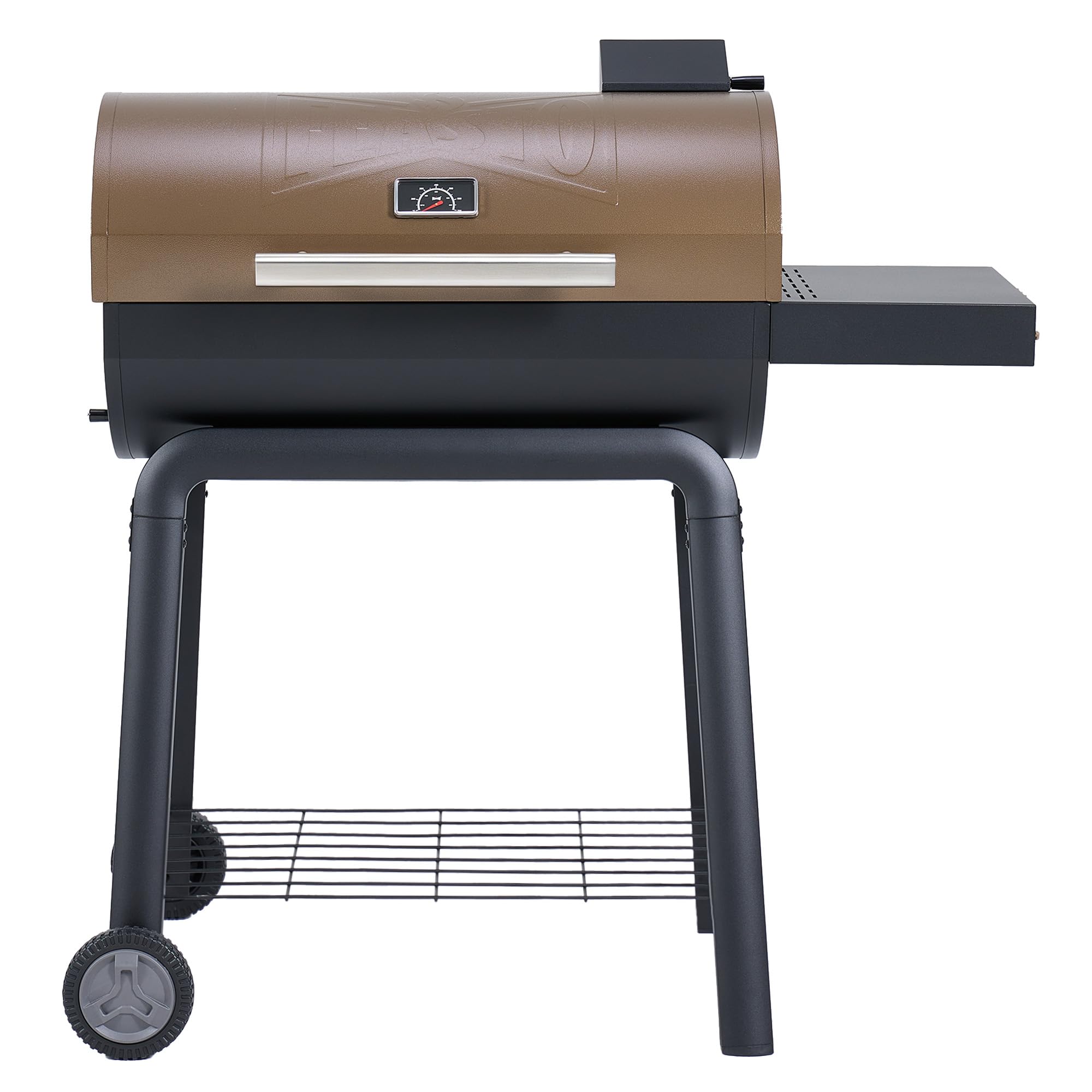 Feasto Heavy-Duty 30-Inch Charcoal Grill with Side Table, Golden