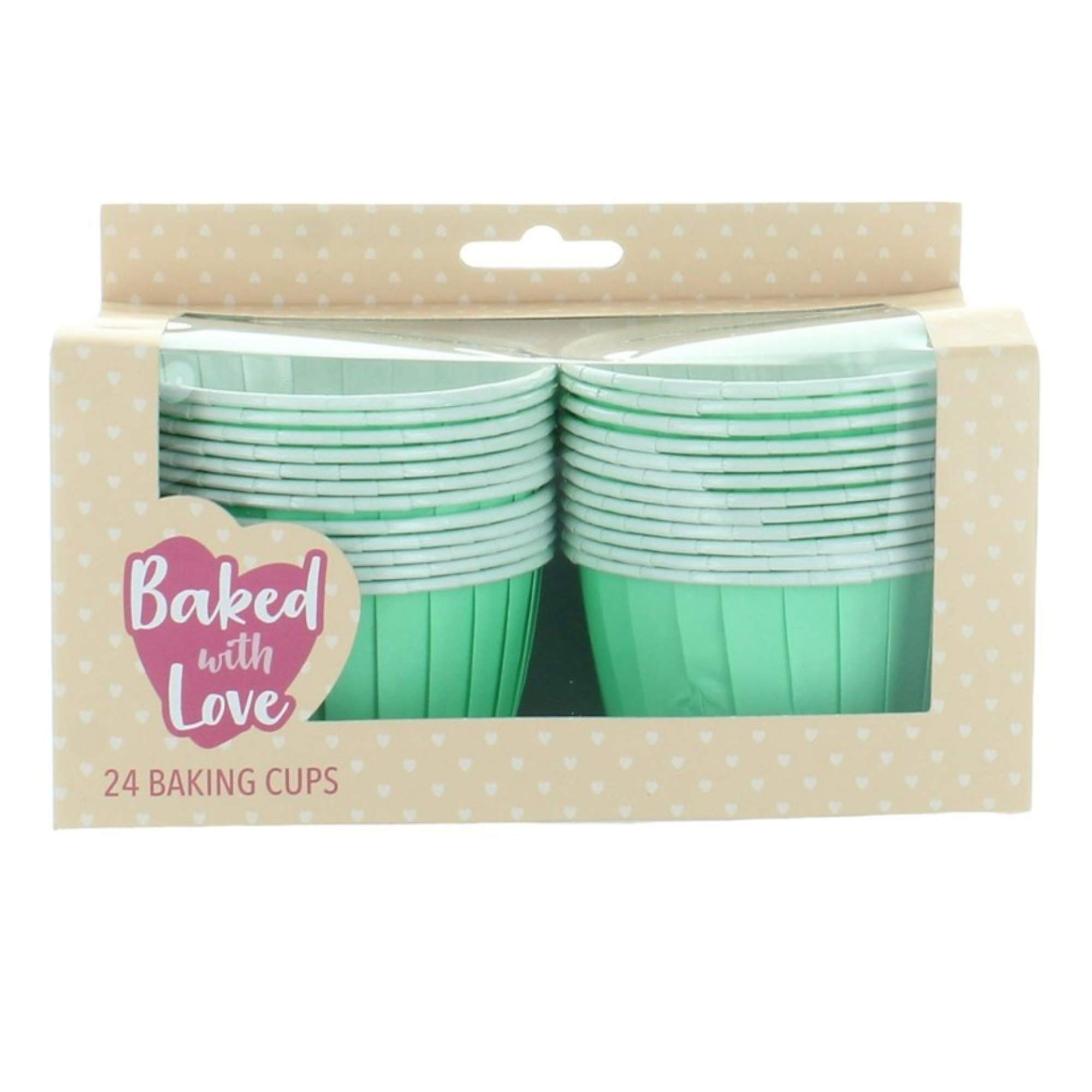 Baked With Love Aqua Baking Cups, Ultra Strong Giant Greaseproof Cupcake and Muffin Cases, Aqua Blue - 60mm, Pack of 24