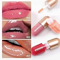 Vista 4 de KISSIO Plumper de labios, brillo de labios de color, potenciador de labios, extractos de plantas, suero labial que rellena los labios, brillo labial