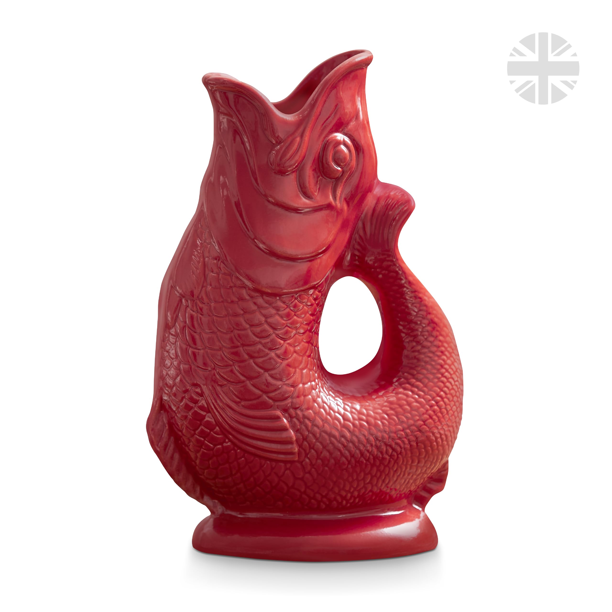 Wade Fish Jug, Handcrafted from Earthenware, Iconic UK Heritage, Made in Stoke-on-Trent, 0.6L, Red