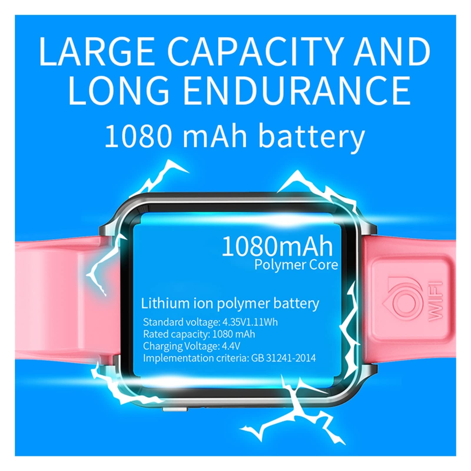 GABLOK Smartwatches 4G GPS WiFi Posizionamento Studenti Bambini 9.0 Sistema Bluetooth SIM Card Elettronica (colore : Silver1-pink1, Dimensioni: 1)