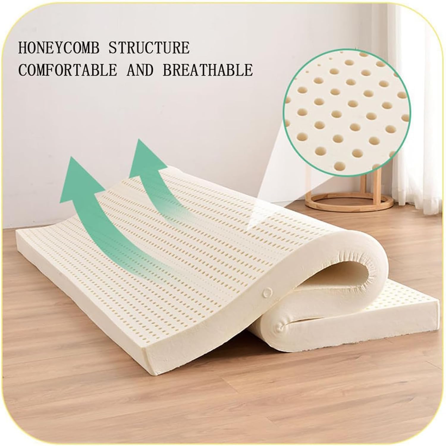 Natural Latex Topper Firm -Firm -2/3/4 Inch - Durable and Not Easy to Collapse,Memory Foam Mattress Topper,Natural Latex Mattress