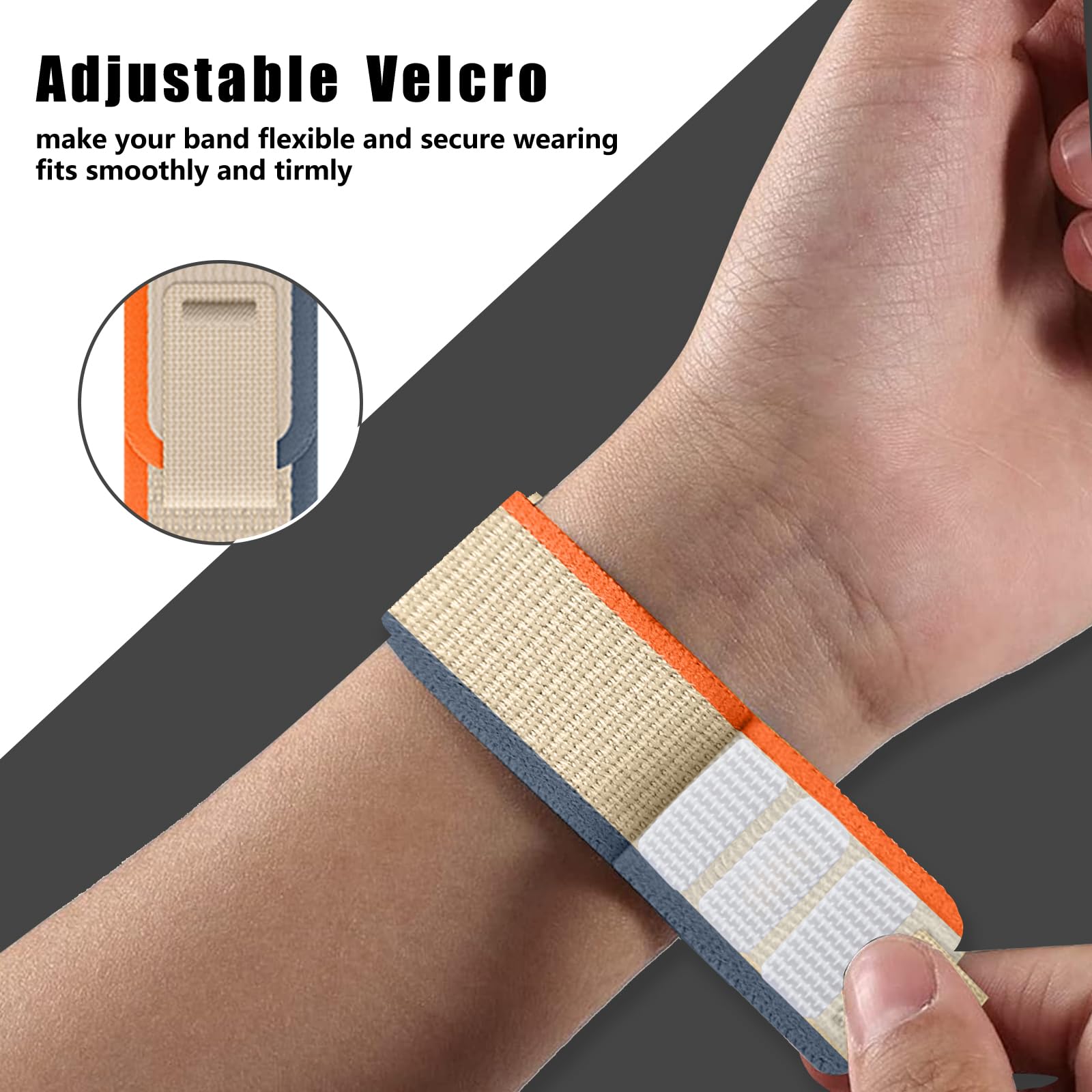 ZoRoll 26mm QuickFit Cinturino Per Garmin Enduro 3/Fenix 8 51mm/Fenix 7X Pro /7X/6X/6X Pro/5X, Elastico Nylon Cinghie Di Ricambio Per Garmin Tactix 7 AMOLED/tactix 7 Pro/Enduro - Giallo&Beige