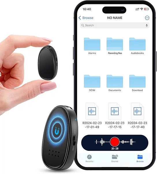 128GB (9680 Hours) Voice Recorder with Triple Noise Reduction, MDalong Voice Activated Recorder with Outside Speaker, 3072kbps HD MP3 Audio Recorder for Work, Lectures, Black