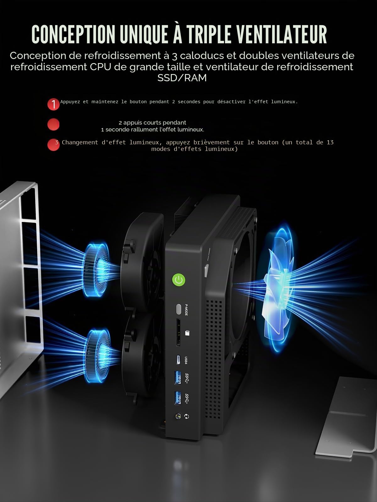 GMKtec Evo-X2 AI Mini PC AMD Ryzen AI Max+ 395 (16C/32T, jusqu'à 5.1 GHz), 126 Tops de Performance IA, 64 Go de RAM DDR5, SSD 1 to M.2 PCIE 4.0 X4, Mini PC Gaming avec Carte Graphique 8060S | WiFi 7