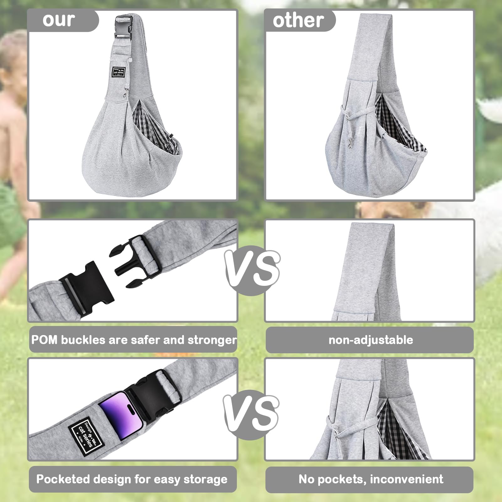 Bandolera para Perro para Mascotas Bandoleras Porta Perros para Mascotas Ajustable Bolso de Hombro para Perros Gatos Pequeño y Medianos