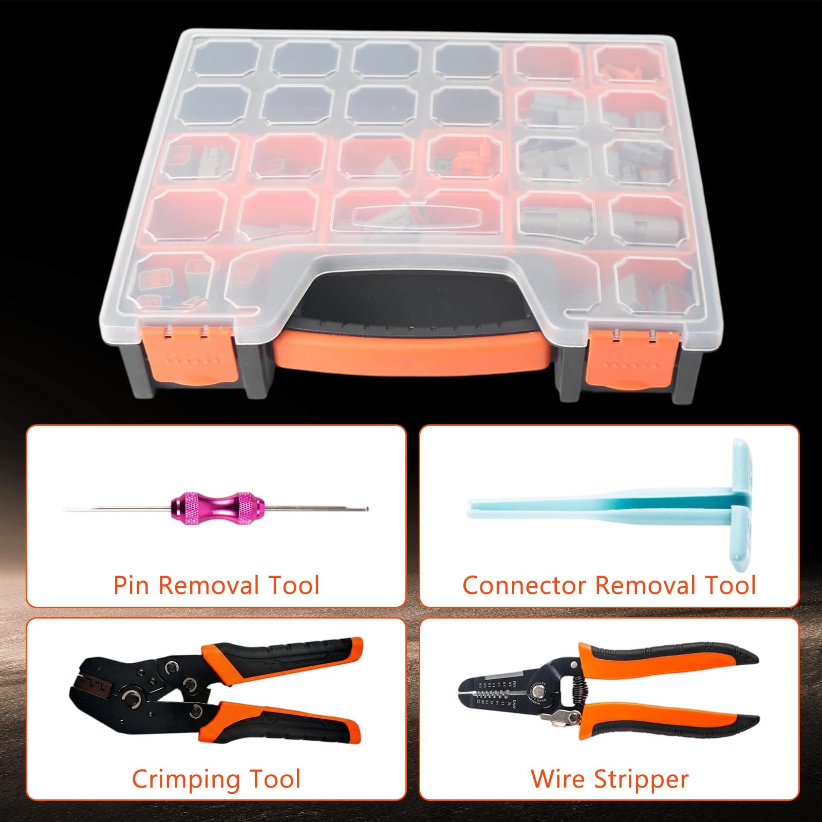 Kit de connecteurs Deutsch 924 pièces, connecteurs électriques automobiles avec outil de sertissage, connecteurs à 2, 3, 4, 6, 8, 12 broches, ensemble d'outils d'extraction Wedgelock et broches pour
