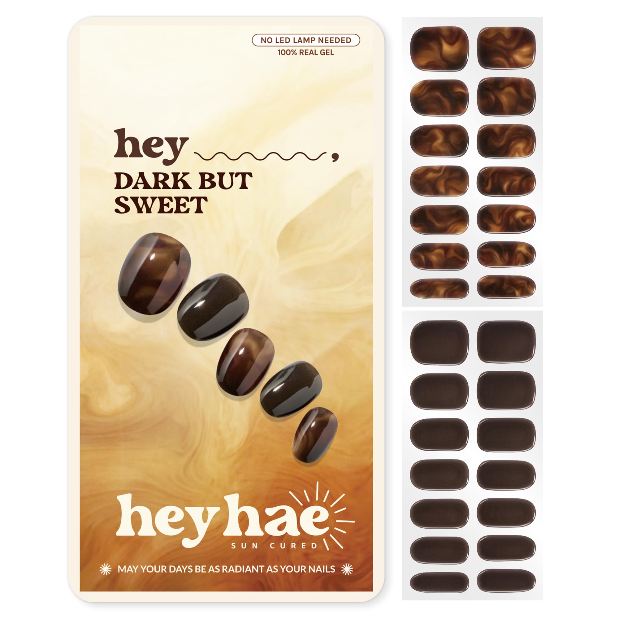 Heyhae Semi Cured Gel Nail Strips - Hey, Dark But Sweet