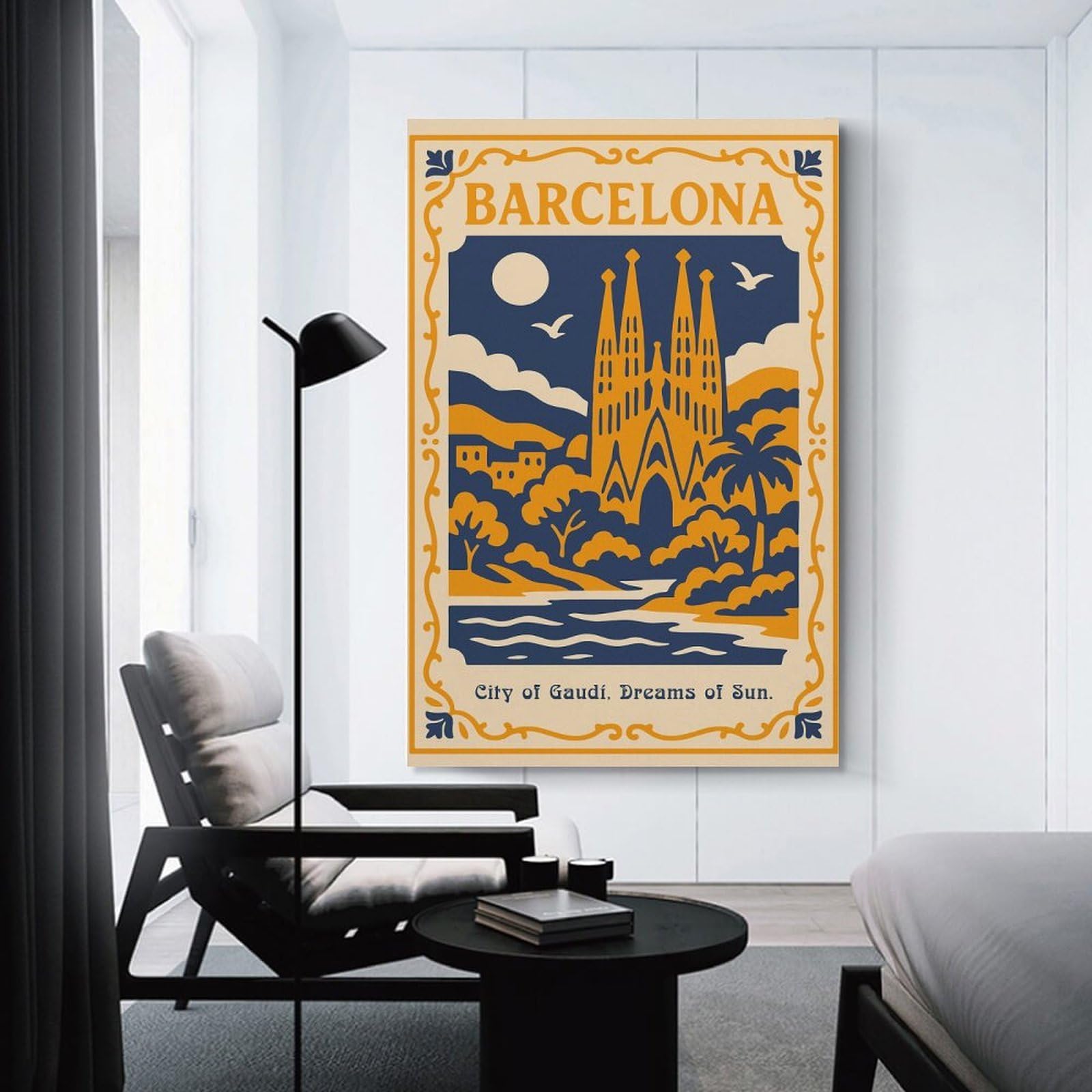Junmoney Unframe-Style-16-1 Wall Picture Print Barcelona Travel (2), 16X24inch(40X60cm), For Hallway, Bedroom Or Modern Interiors, Thoughtful Wall Decor For Art Lovers