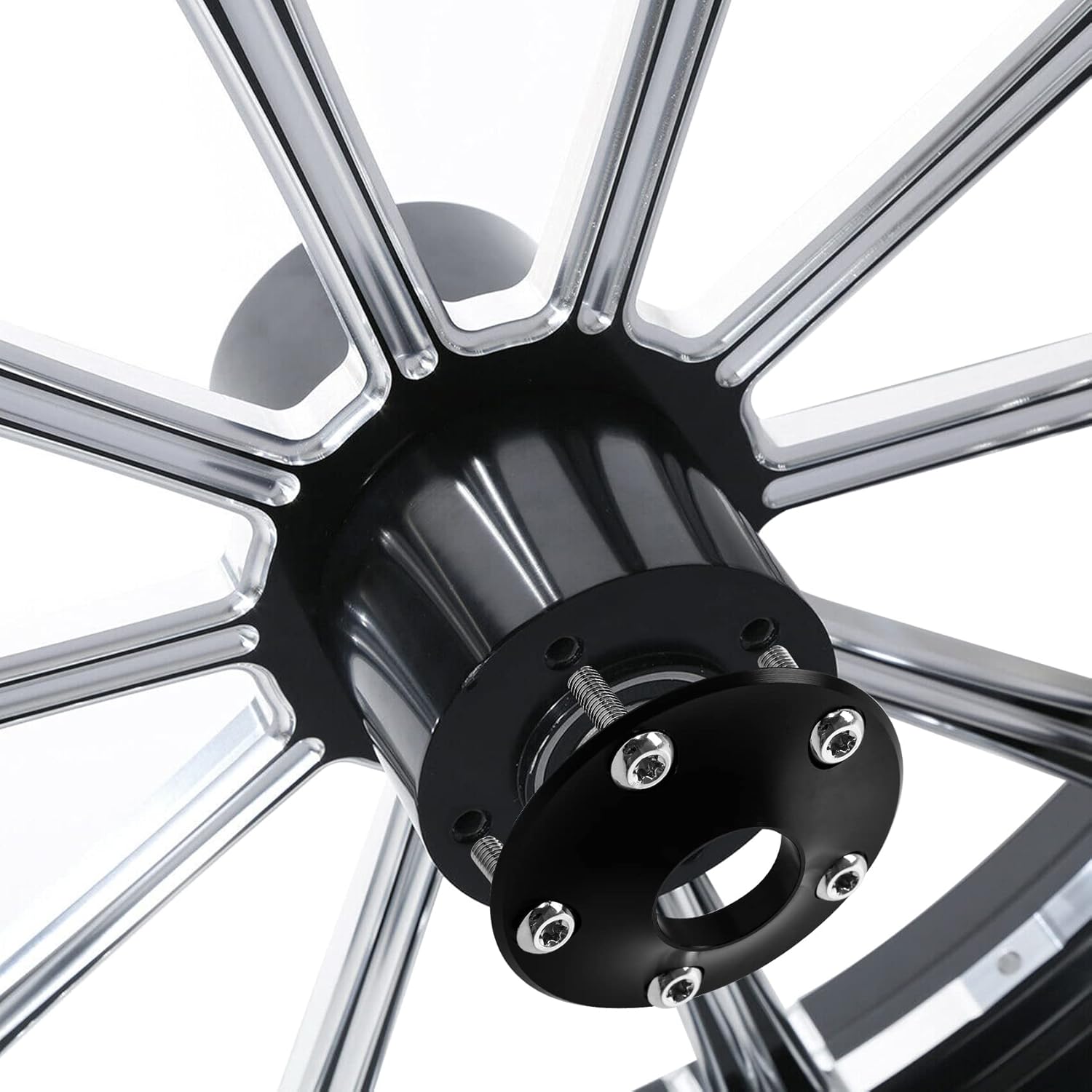TCT-MOTORPARTS Dual Disc Front Wheel Hub Cap Cover Fits for Harley Street Glide Non ABS 08-21