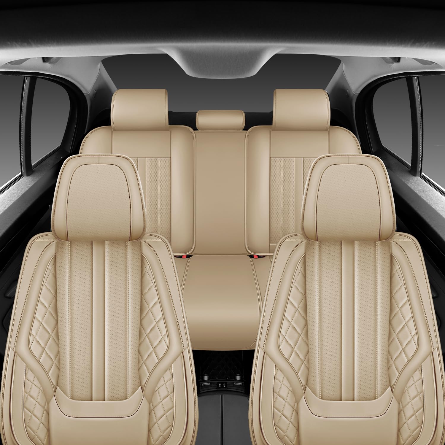 Car Seat Covers for Nissan Altima 2005-2024 2025 Anti-Slip Waterproof Nappa Leather Seat Covers Full Set Breathable Comfortable — view 4