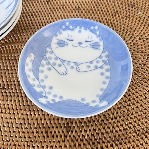 Miniatura 8 de Nekochigura - Juego de platos pequeños japoneses, diseño de gatos lindos, para aperitivo, postre, sushi, salsa de soja, 3.94 x 0.8 pulgadas, juego