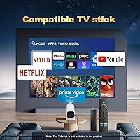 Vista 8 de Aplicaciones integradas, enfoque eléctrico y rotación de 210°: mini proyector con WiFi y Bluetooth, proyector portátil de 1080P, proyector